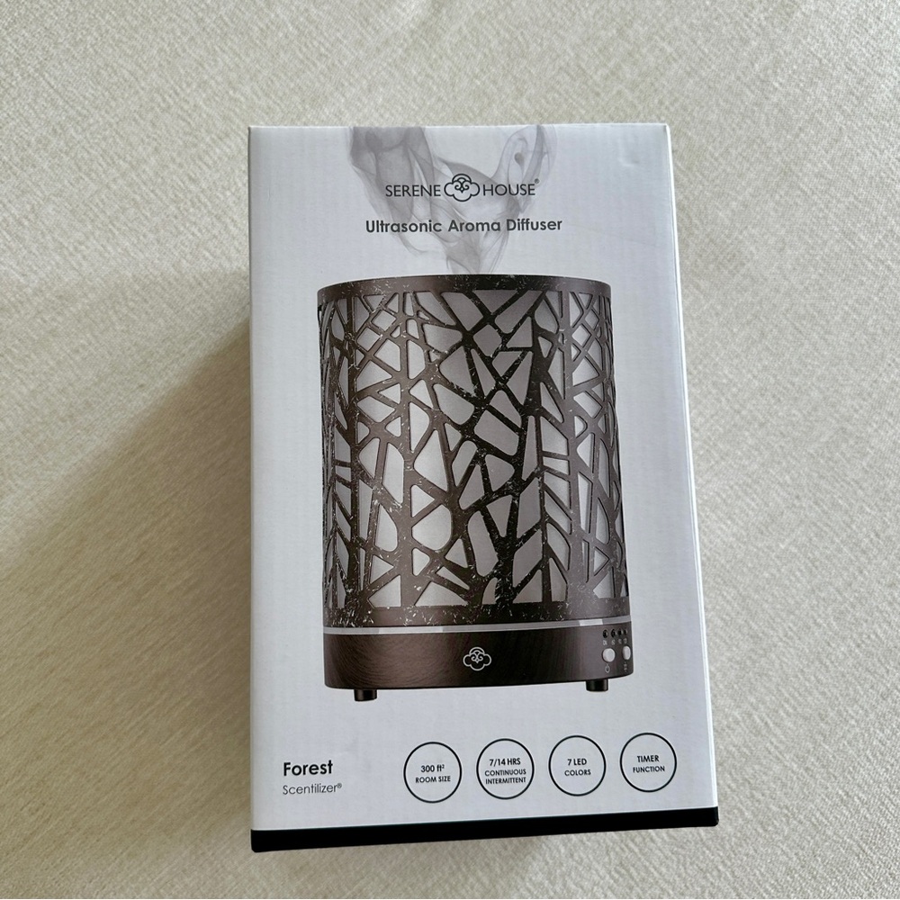 NWT SERENE HOUSE Ultrasonic Aroma Diffuser w/‎ 7 LED Colors